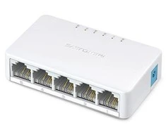 Šakotuvas „Mercusys“ | Komutatorius | MS105 | Nevaldomas | Stalinis | 10/100 Mbps (RJ-45) jungčių kiekis: 5 | Maitinimo šaltinio tipas: Išorinis