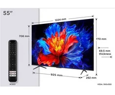 Televizorius TV Set TCL 55 " 4K Ultra HD 3840 x 2160 pikselių Flat 16:9 QLED 55P8K