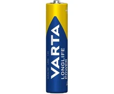 24x LR03 AAA 1,5 V šarminės Varta „Longlife Power“ baterijos, pakuotė be plastiko