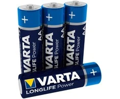 4x R-06 R06 AA 1,5V šarminės „Longlife Power“ Varta baterijos