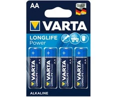 4x R-06 R06 AA 1,5V šarminės „Longlife Power“ Varta baterijos