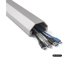 Aluminiowa listwa maskująca do kabli Maclean, 33x18x750mm, sidabrinė, MCTV-897 S