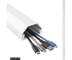 Aluminiowa listwa maskująca do kabli Maclean, 33x18x750mm, balta, MCTV-897 W