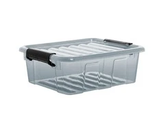 Dėžė su dangčiu Home Box Plast Team 1.5L/7.2x20.5x17cm permatoma/pilka