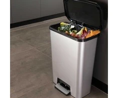 Curver 50L Talpos Inox Spalvos Pedalinė Šiukšlių Dėžė Compatta