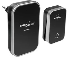 GreenBlue GB157 B Kinetic Baterija Be Wireless Dorr Bell, Melodies, Juodas, Diapazonas iki 200m, IP44