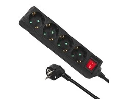 Listwa „Maclean“ maitinimo laidas, prailgintuvas, 4 lizdai, jungiklis, 3500 W, 3 m, vokiško tipo, MCE196G