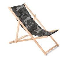 Klasikinis buko šezlongas GreenBlue GB183 camo pilkas