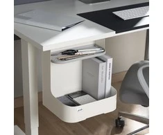 Pojemnik „Ergo Office“ po stalu dedamas konteineris / organizatorius su priedų lentyna, baltas, maks. 5kg, ER-442