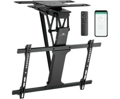 Maclean elektrinis lubų televizoriaus laikiklis, TUYA atrama, maks. VESA 600x400, 90-as pasukamas nuotolinio valdymo pultas, 32"-75", 35kg, MC-490