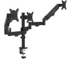 Laikiklis Maclean 3 monitorius mount, gas spring, 17"-27", 2-8kg, juodas, MC-137