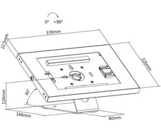 Planšetinio Kompiuterio Laikiklis - Maclean MC-475W Sieninis/Stalo Laikiklis su Užrakto Mechanizmu 9.7"-11" Planšetėms, Baltas