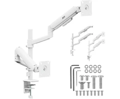 Laikiklis / wieszak na 2 monitory Ergo Office, sprężyna dujinė, 17"-32", 1-10kg, balta matt, ER-692 W
