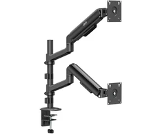 Laikiklis / wieszak na 2 monitory Ergo Office, sprężyna dujinė, 17"-32", 1-10kg, juoda matt, ER-692 B