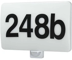 Lampa „Maclean“ LED lempa, namo numerio indikatorius, prieblandos ir judesio jutiklis, reguliuojamo ryškumo, 20 W, IP65, neutrali spalva (4000 K), 1600 lm, MCE466 W
