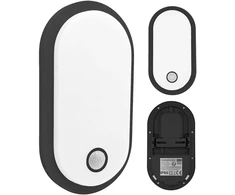 Lampa LED su judesio jutikliu Maclean, PIR jutiklis, juoda, 10W/15/18W, IP65, galimybė keisti spalvą 3000/4000/6000K, MCE534 B