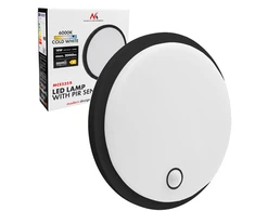 Lampa LED su judesio jutikliu Maclean, PIR jutiklis, juoda, 10W/15/18W, IP65, galimybė keisti spalvą 3000/4000/6000K, MCE535 B