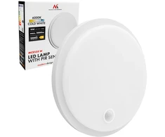 LED lempa su judesio jutikliu Maclean, PIR jutiklis, balta, 10W/15/18W, IP65, galimybė keisti šviesos spalvą 3000/4000/6000K, MCE535 W