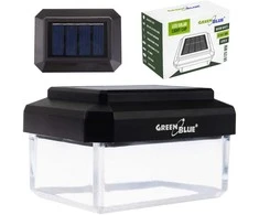 „GreenBlue“ saulės energija varomas LED stulpas, 60x40 mm, voko formos gaubtas, 3200 K, GB125 WW