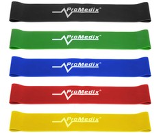 Latexowe Latekso elastinės mankštos juostos Promedix PR-700 rinkinys 5 vnt. x 0,5 m