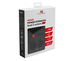 „Maclean“ maitinimo lizdas, ilgintuvas, 2 lizdai + 3xUSB, 110-240V AC 50/60Hz, 2.1A max 2500W, 1.5m, juodas, MCE387 B