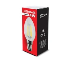 Żarówka „Maclean“ LED lemputė su gijomis, E14, 4 W, 230 V, šiltai balta, 3000 K, 400 lm, „Retro Edison“ dekoratyvinė žvakė C35, MCE285