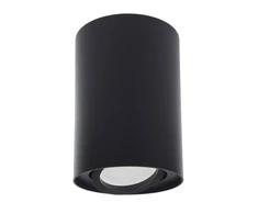 Lubinis šviestuvas Tuba „Maclean“ vamzdinis/virštvirtinis šviestuvas, taškinis, halogeninis, apvalus, aliuminis, GU10, 80x115 mm, juodas, MCE422 B
