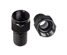 Wtyk „Maclean“ palydovinis F tipo kištukas, TV sistema, RG5.9, RG6, 6,8 mm, nikelis su tarpine, profesionalus, juodas, MCTV-903
