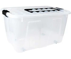 Konteineris su ratukais ir rankena Plast Team HomeBox 86L