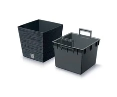 Prosperplast Doniczka FURU SQUARE LOW DFS300 - antracytowy