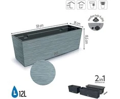 Vazonas FURU CASE su įdėklu 580x180x195 mm betono sp. Prosperplast