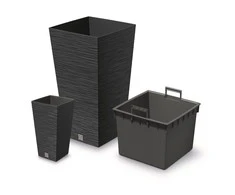 Prosperplast Dekoratyvinis kvadratinis vazonas Furu Square, antracitas