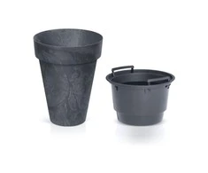 Gėlių vazonas Prosperplast Cube Slim Beton Effect, 35,5 x 44 cm