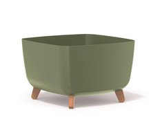 Vazonas su kojelėmis 390*390*270 mm žemės žalia GRACIA SQUARE Prosperplast