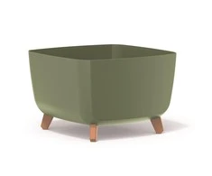 Vazonas su kojelėmis 390*390*270 mm žemės žalia GRACIA SQUARE Prosperplast