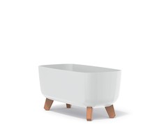 Vazonas PROSPERPLAST Gracia Case su kojelėmis, 390x195x187 mm, baltas