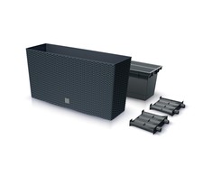 Prosperplast Lauko plastikinis vazonas RATO CASE M, su įdėklu, antracito sp., 24 x 77 x 41 cm
