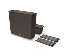 Prosperplast Lauko plastikinis vazonas RATO CASE T, su įdėklu, rudos sp., 24 x 77 x 69 cm