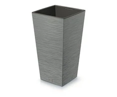 Prosperplast Vazonas FURU SQUARE LOW su įdėklu 11,4/5 L 200x200x380 mm betono sp. Prosperplas