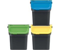 Prosperplast KADDI Q SET šiukšliadėžės - juodos 20l. Kedenas
