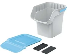 Prosperplast KADDI Q SET šiukšliadėžės - šviesiai pilka 20l. Kedenas