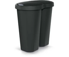 Prosperplast Krepšys „Compacta R Duo“ šiukšliadėžė, juoda, rūšiavimui, talpa 40 l, vienas skyrius, du dangčiai, NDRF40-S411