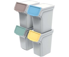 Prosperplast Kosze STACKBOX Q SET šiukšliadėžės - uosio spalvos, 20 l. Keden