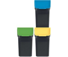 Prosperplast STACKBOX Q SET šiukšliadėžės - juodos 20l. Kedenas