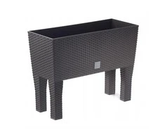 Prosperplast Lauko plastikinis vazonas RATO CASE HIGH, su kojelėmis, rudos sp., 60 x 25 x 46 cm