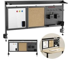 Ergo Office stalo pertvara/organizatorius, maks. apkrova 10 kg, balta ir kamštinė lenta, plotis 1250 mm, juoda, ER-300 B