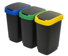 Atliekų Rūšiavimo Konteineriai - ROTHO Twist 3 x 25L Mėlyna, Juoda, Raudona, Žalia
