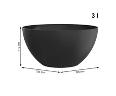rotho Dubenėlis, 3000 ml, 23 cm, plastikas, juoda