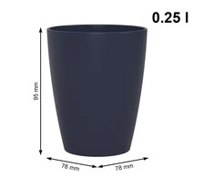 Plastikinė stiklinė Caruba Rotho 250ml Iris Mėlyna