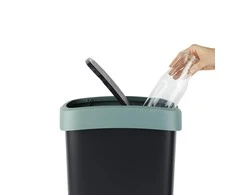 Šiukšliadėžė Rotho Twist, juoda/tamsiai žalia, 25 l